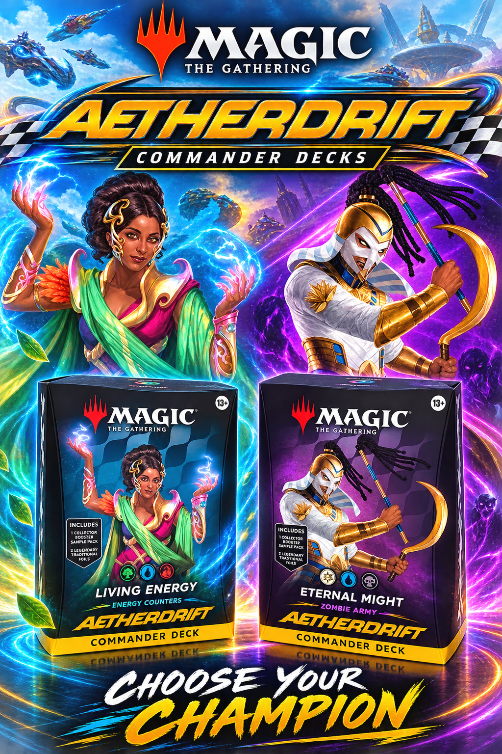 Wizards of the Coast Magic : the Gathering Aetherdrift Commander Deck set of 2